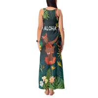 Hawaii Hula Girl Vintage Tank Maxi Dress Tropical Forest LT7 - Polynesian Pride