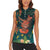 Hawaii Hula Girl Vintage Women Sleeveless Polo Shirt Tropical Forest