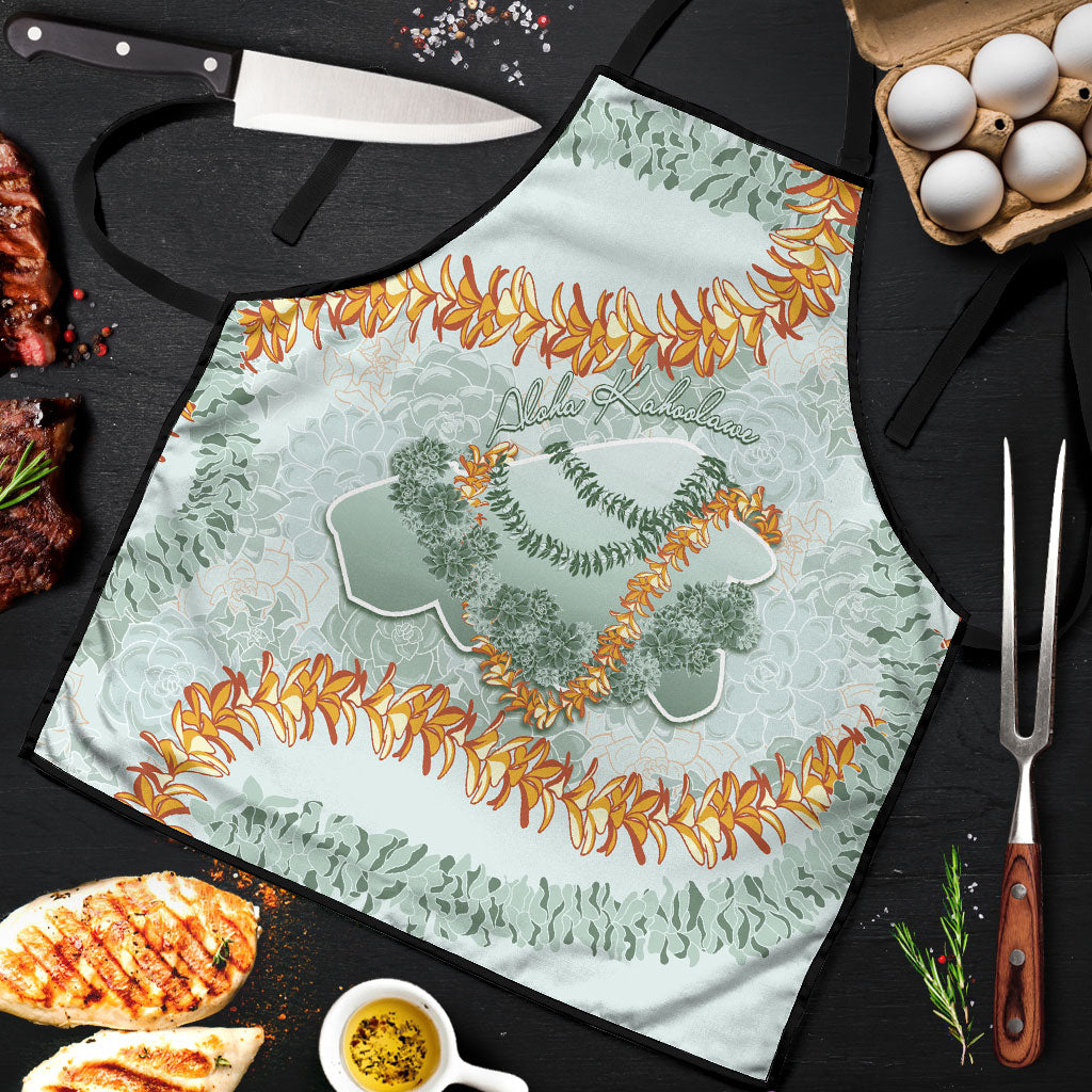Hawaii Kaho'olawe Island Flowers Lei Apron Silver Hinahina Kū Kahakai LT7 Silver - Polynesian Pride