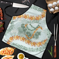 Hawaii Kaho'olawe Island Flowers Lei Apron Silver Hinahina Kū Kahakai LT7 Silver - Polynesian Pride