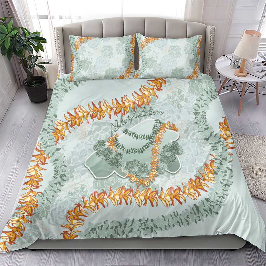 Hawaii Kaho'olawe Island Flowers Lei Bedding Set Silver Hinahina Kū Kahakai LT7 - Polynesian Pride
