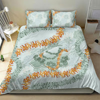 Hawaii Kaho'olawe Island Flowers Lei Bedding Set Silver Hinahina Kū Kahakai LT7 - Polynesian Pride