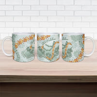 Hawaii Kaho'olawe Island Flowers Lei Ceramic Mug Silver Hinahina Kū Kahakai LT7 - Polynesian Pride