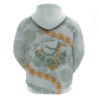 Hawaii Kaho'olawe Island Flowers Lei Hoodie Silver Hinahina Kū Kahakai LT7 - Polynesian Pride