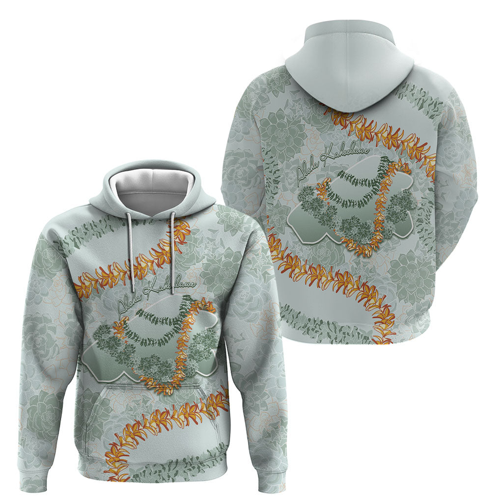 Hawaii Kaho'olawe Island Flowers Lei Hoodie Silver Hinahina Kū Kahakai LT7 - Polynesian Pride