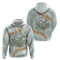 Hawaii Kaho'olawe Island Flowers Lei Hoodie Silver Hinahina Kū Kahakai LT7 - Polynesian Pride