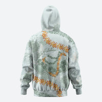Hawaii Kaho'olawe Island Flowers Lei Hoodie Silver Hinahina Kū Kahakai LT7 - Polynesian Pride