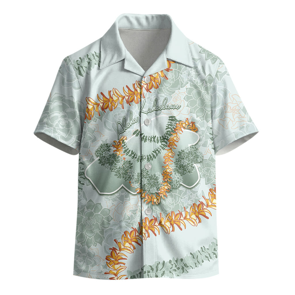 Hawaii Kaho'olawe Island Flowers Lei Kid Hawaiian Shirt Silver Hinahina Kū Kahakai LT7 - Polynesian Pride