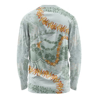 Hawaii Kaho'olawe Island Flowers Lei Long Sleeve Shirt Silver Hinahina Kū Kahakai LT7 - Polynesian Pride