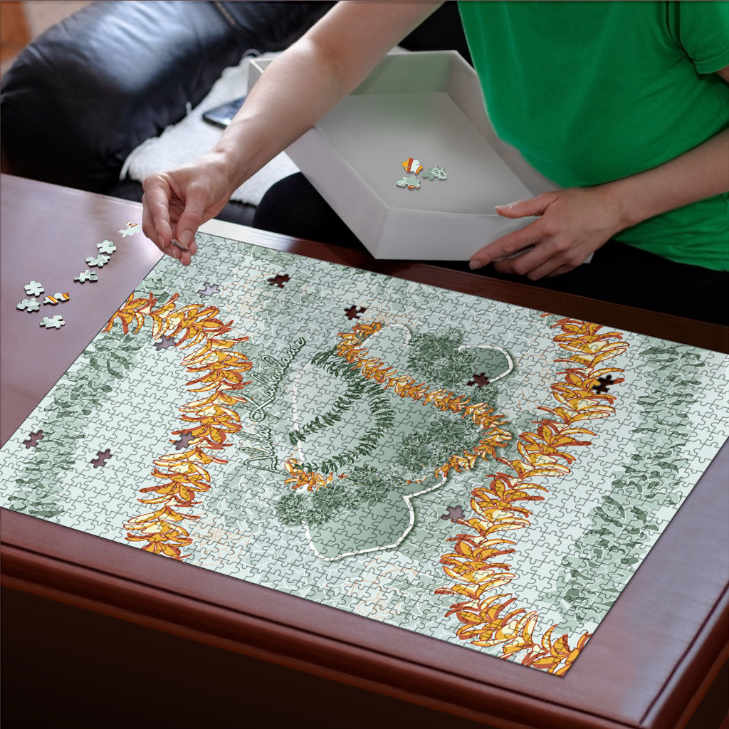 Hawaii Kaho'olawe Island Flowers Lei Puzzle Silver Hinahina Kū Kahakai LT7 - Polynesian Pride