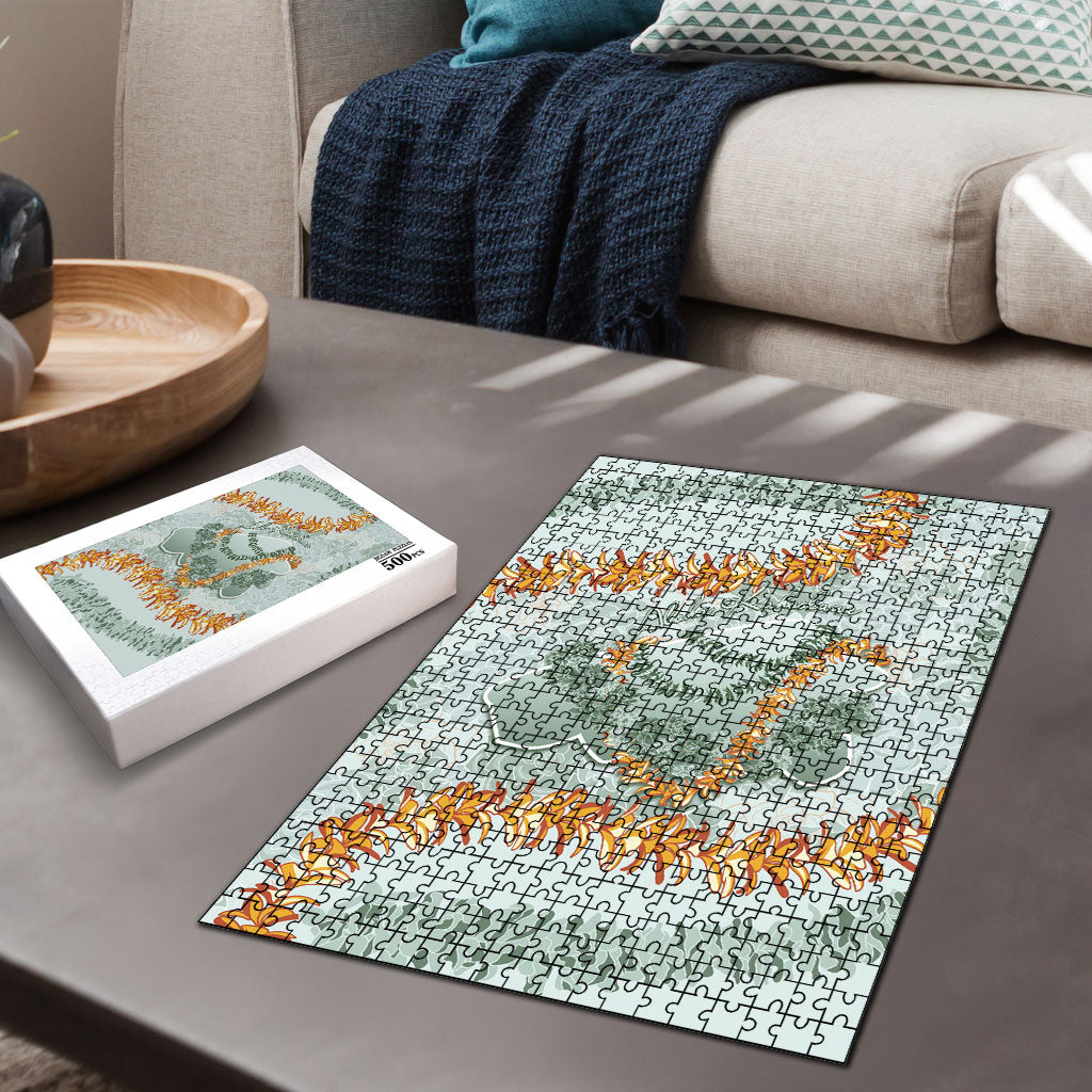 Hawaii Kaho'olawe Island Flowers Lei Puzzle Silver Hinahina Kū Kahakai LT7 - Polynesian Pride