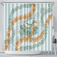 Hawaii Kaho'olawe Island Flowers Lei Shower Curtain Silver Hinahina Kū Kahakai LT7 - Polynesian Pride