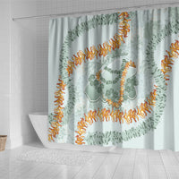 Hawaii Kaho'olawe Island Flowers Lei Shower Curtain Silver Hinahina Kū Kahakai LT7 - Polynesian Pride