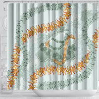 Hawaii Kaho'olawe Island Flowers Lei Shower Curtain Silver Hinahina Kū Kahakai LT7 - Polynesian Pride