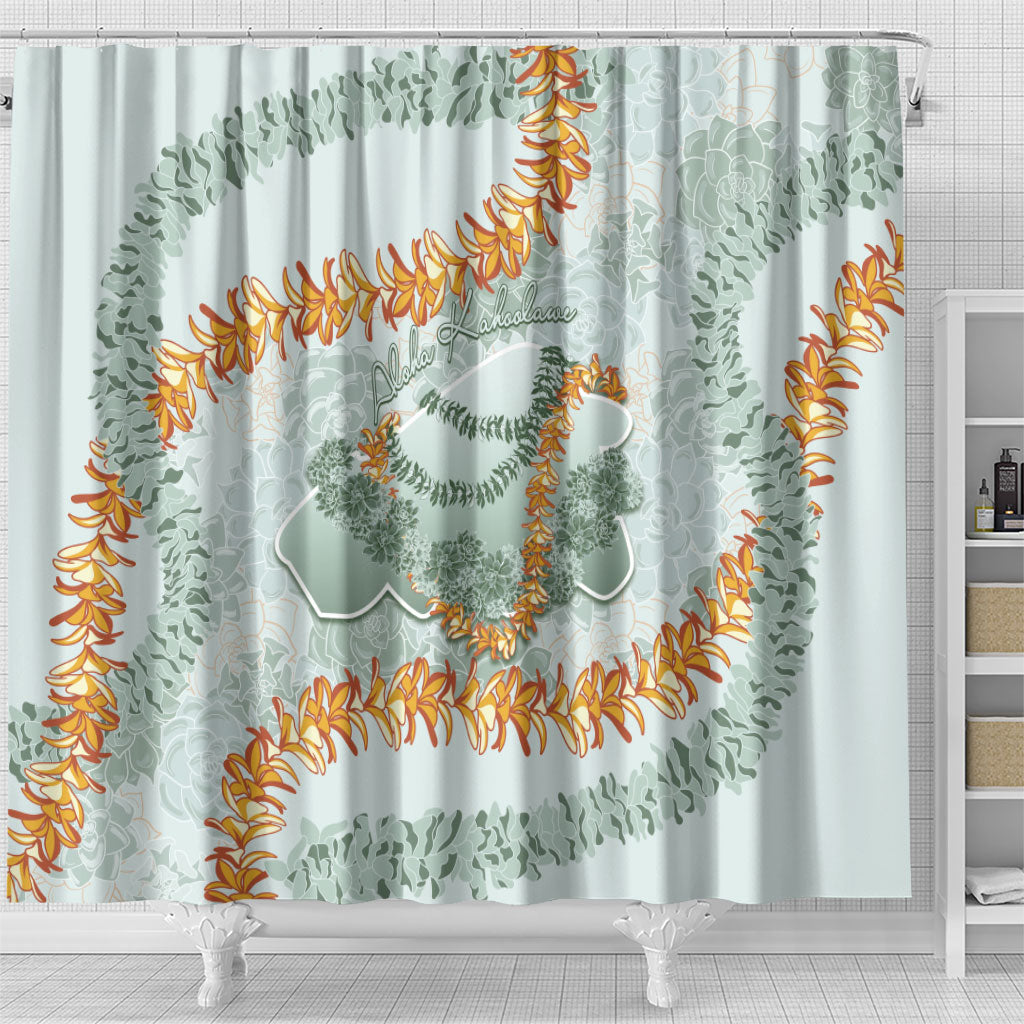 Hawaii Kaho'olawe Island Flowers Lei Shower Curtain Silver Hinahina Kū Kahakai LT7 - Polynesian Pride