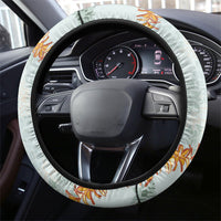 Hawaii Kaho'olawe Island Flowers Lei Steering Wheel Cover Silver Hinahina Kū Kahakai LT7 - Polynesian Pride