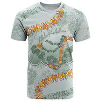 Hawaii Kaho'olawe Island Flowers Lei T Shirt Silver Hinahina Kū Kahakai LT7 Silver - Polynesian Pride