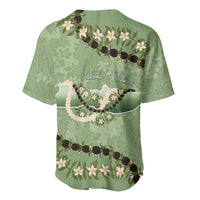 Hawaii Molokai Island Flowers Lei Baseball Jersey Kukui Nut Mossy Green LT7 - Polynesian Pride
