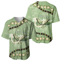 Hawaii Molokai Island Flowers Lei Baseball Jersey Kukui Nut Mossy Green LT7 - Polynesian Pride