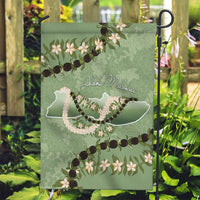 Hawaii Molokai Island Flowers Lei Garden Flag Kukui Nut Mossy Green LT7 Garden Flag Moss Green - Polynesian Pride