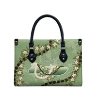 Hawaii Molokai Island Flowers Lei Leather Bag Kukui Nut Mossy Green LT7 - Polynesian Pride