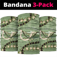 Hawaii Molokai Island Flowers Lei Neck Gaiter Kukui Nut Mossy Green LT7 package One Size: 25*50cm Moss Green - Polynesian Pride
