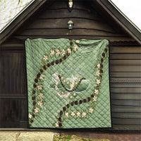 Hawaii Molokai Island Flowers Lei Quilt Kukui Nut Mossy Green LT7 - Polynesian Pride