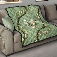Hawaii Molokai Island Flowers Lei Quilt Kukui Nut Mossy Green LT7 - Polynesian Pride