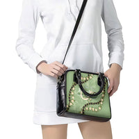 Hawaii Molokai Island Flowers Lei Shoulder Handbag Kukui Nut Mossy Green LT7 - Polynesian Pride
