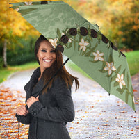 Hawaii Molokai Island Flowers Lei Umbrella Kukui Nut Mossy Green LT7 - Polynesian Pride