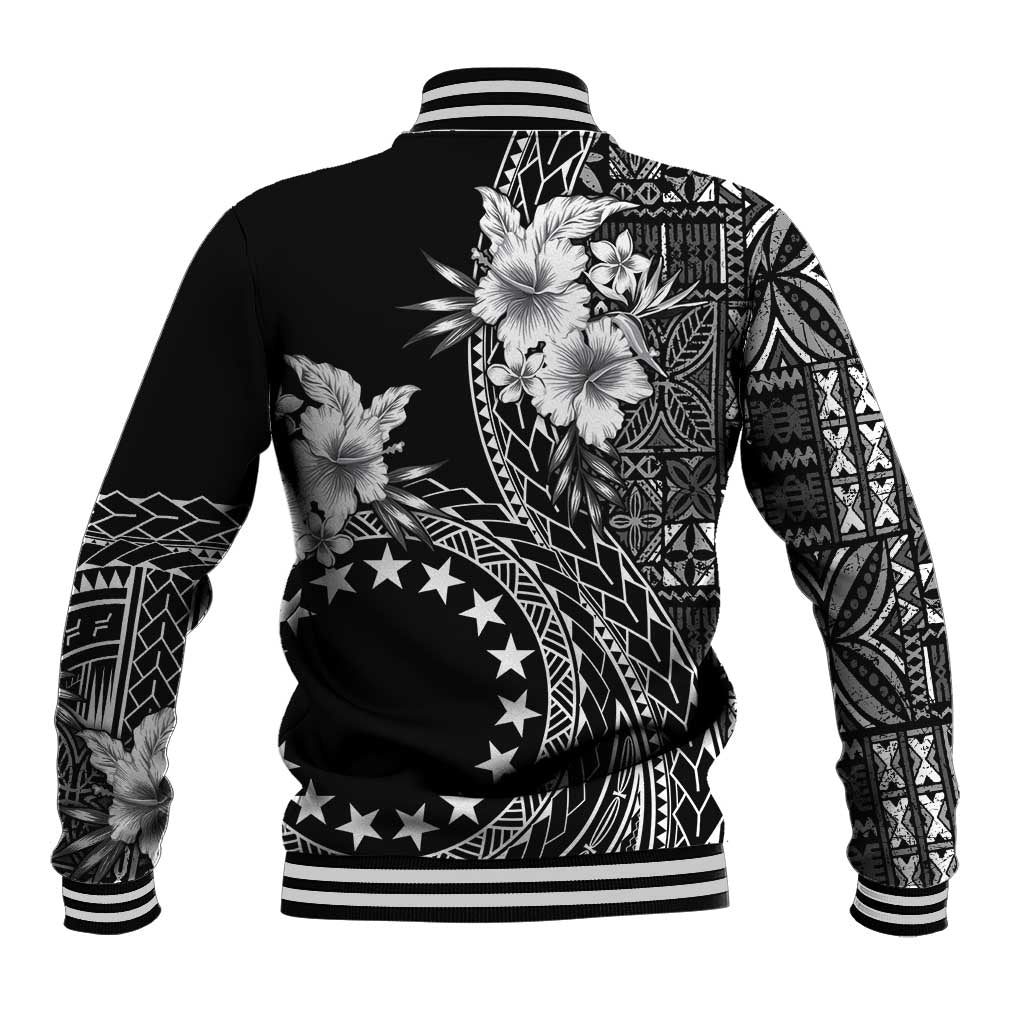 Kia Orana Cook Islands Baseball Jacket Tiare and Stars LT7 - Polynesian Pride