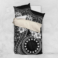 Kia Orana Cook Islands Bedding Set Tiare and Stars LT7 US Twin 172cm x 218cm Black - Polynesian Pride