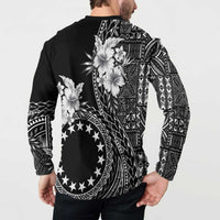 Kia Orana Cook Islands Button Sweatshirt Tiare and Stars LT7 - Polynesian Pride