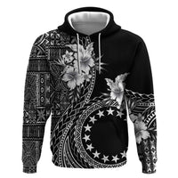 Kia Orana Cook Islands Hoodie Tiare and Stars LT7 Pullover Hoodie Black - Polynesian Pride