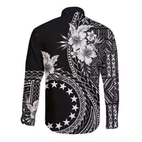 Kia Orana Cook Islands Long Sleeve Button Shirt Tiare and Stars LT7 - Polynesian Pride