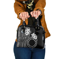 Kia Orana Cook Islands Shoulder Handbag Tiare and Stars LT7 One Size Black - Polynesian Pride