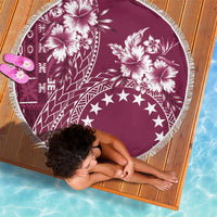 Kia Orana Cook Islands Beach Blanket Tiare and Stars - Maroon LT7 - Polynesian Pride