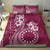 Kia Orana Cook Islands Bedding Set Tiare and Stars - Maroon