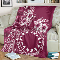 Kia Orana Cook Islands Blanket Tiare and Stars - Maroon LT7 - Polynesian Pride