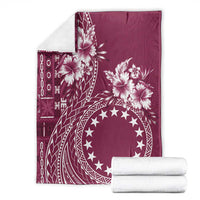 Kia Orana Cook Islands Blanket Tiare and Stars - Maroon LT7 - Polynesian Pride