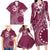 Kia Orana Cook Islands Family Matching Long Sleeve Bodycon Dress and Hawaiian Shirt Tiare and Stars - Maroon