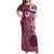 Kia Orana Cook Islands Family Matching Off Shoulder Maxi Dress and Hawaiian Shirt Tiare and Stars - Maroon