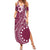 Kia Orana Cook Islands Family Matching Summer Maxi Dress and Hawaiian Shirt Tiare and Stars - Maroon