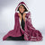 Kia Orana Cook Islands Hooded Blanket Tiare and Stars - Maroon