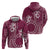 Kia Orana Cook Islands Hoodie Tiare and Stars - Maroon