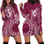 Kia Orana Cook Islands Hoodie Dress Tiare and Stars - Maroon