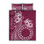 Kia Orana Cook Islands Quilt Bed Set Tiare and Stars - Maroon