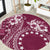 Kia Orana Cook Islands Round Carpet Tiare and Stars - Maroon