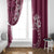 Kia Orana Cook Islands Window Curtain Tiare and Stars - Maroon