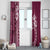 Kia Orana Cook Islands Window Curtain Tiare and Stars - Maroon